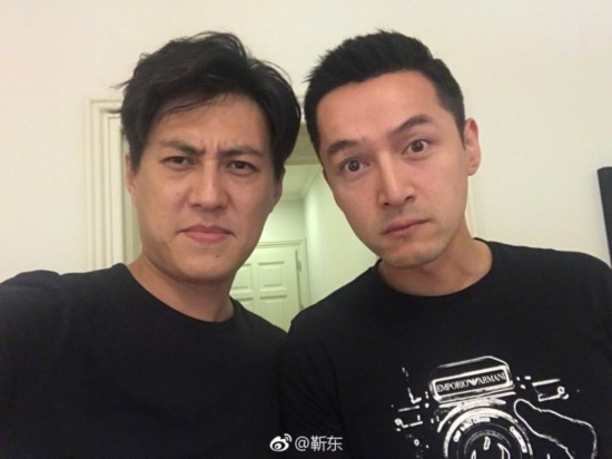 心情自拍发糖!靳东胡歌嘟嘴表情小心合体包表兄弟化身图片