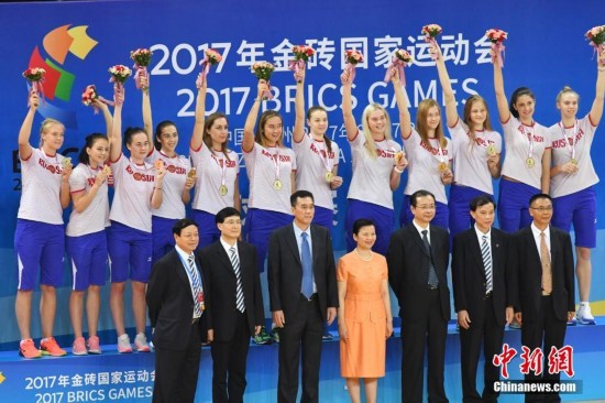 2017金砖国家运动会女排比赛 中国队获得亚军