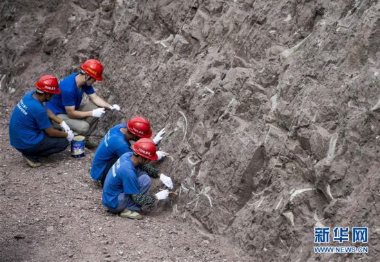 重庆市地质矿产勘查开发局208水文地质工程地质队的技术工人在