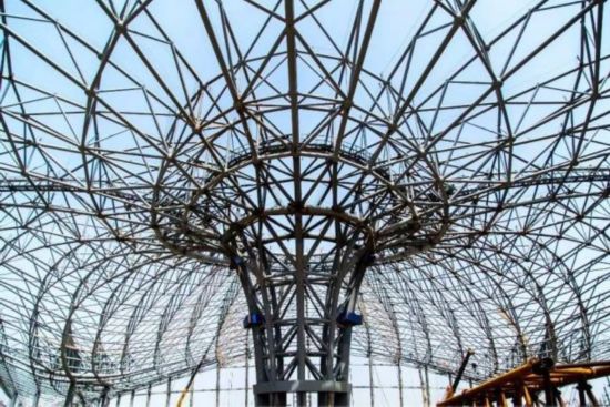 新机场航站楼钢结构封顶世界最大钢铁凤凰展翅凌空