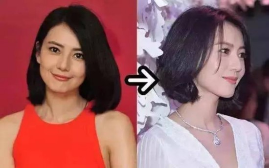 原本留着波波头的高圆圆给人一种非常安静温婉的感觉,美中不足的