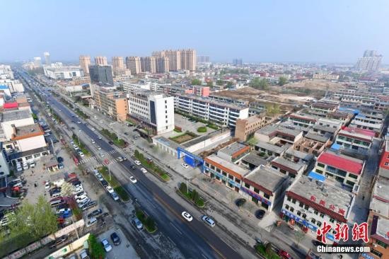 資料圖：從高空俯瞰河北容城。<a target='_blank'  data-cke-saved-  _fcksavedurl='http://www.chinanews.com/'></table><p  align=