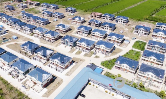 航拍大丰太兴村:绿化树木种植面积达3000多亩