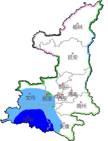 陕西降水分布图