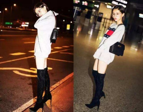 这样穿长靴保暖显瘦还能增高十厘米 杨幂关晓