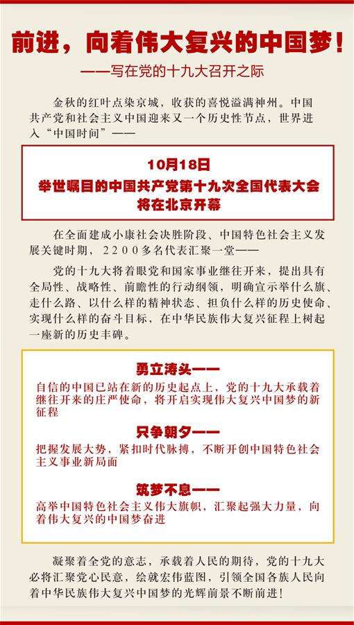 （新華全媒頭條·圖文互動）（1）前進，向著偉大復興的中國夢！——寫在黨的十九大召開之際