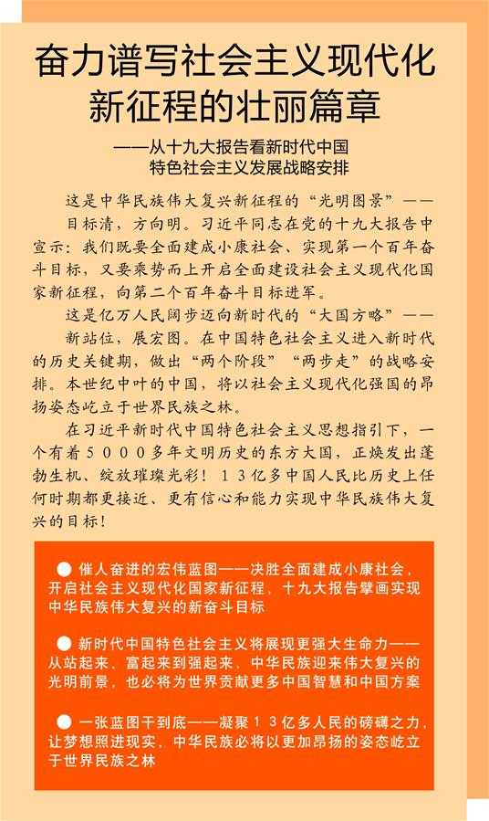 （新華全媒頭條·十九大特別報道·圖文互動）（1）奮力譜寫社會主義現代化新征程的壯麗篇章——從十九大報告看新時代中國特色社會主義發展戰略安排