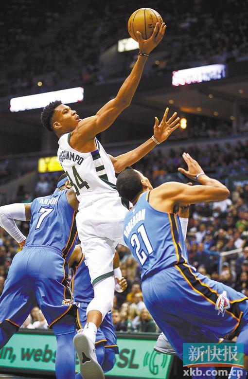 NBA雄鹿91∶110雷霆 科比预测字母哥将拿常规赛MVP