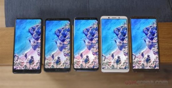 主流全面屏手机首次大合照:三星\/苹果受欢迎