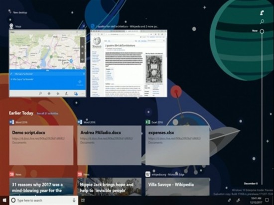 Win10新預覽版曝光：時間軸功能將上線 