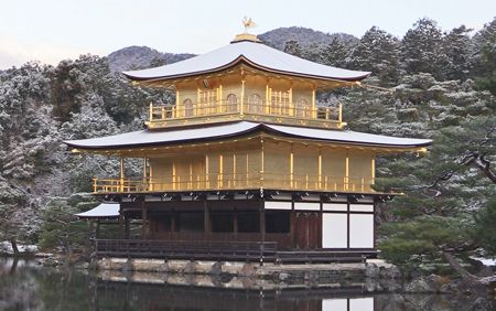 京都 金閣寺 初雪