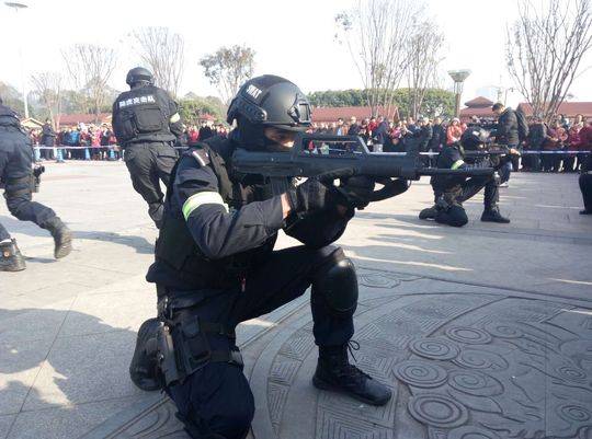 燃!内江特警大洲广场耍武艺 警犬来助阵