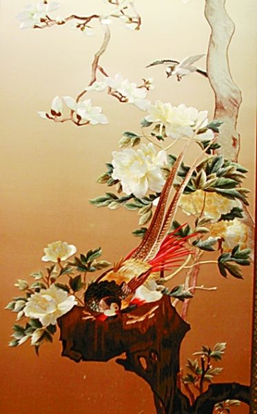 蜀绣花鸟图 藏于成都蜀锦织绣博物馆