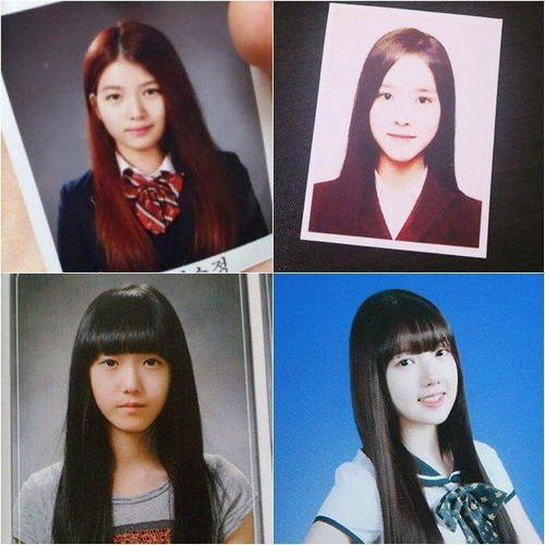 韩国女星出道前的清丽学生照 允儿果然是天生丽质