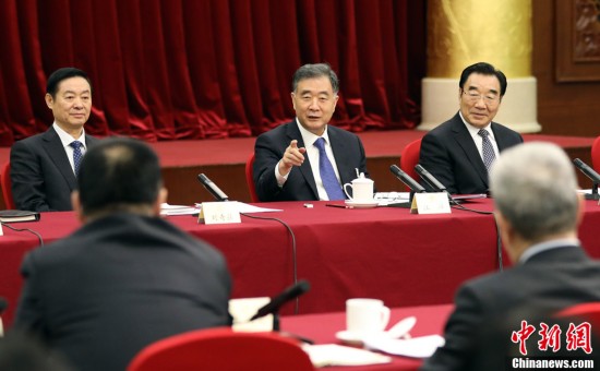 汪洋看望出席全国政协十三届一次会议委员并参