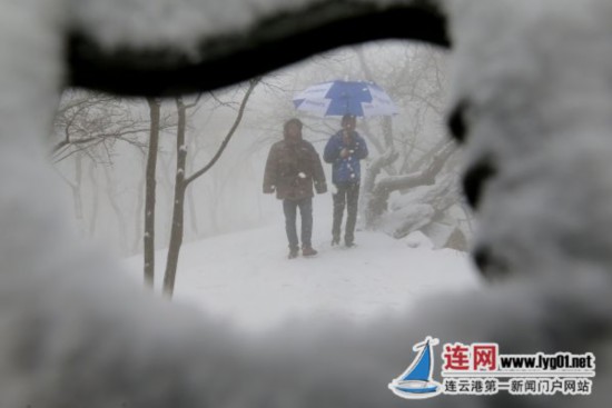 連雲港現罕見“春分”飄雪 花果山上賞雪景