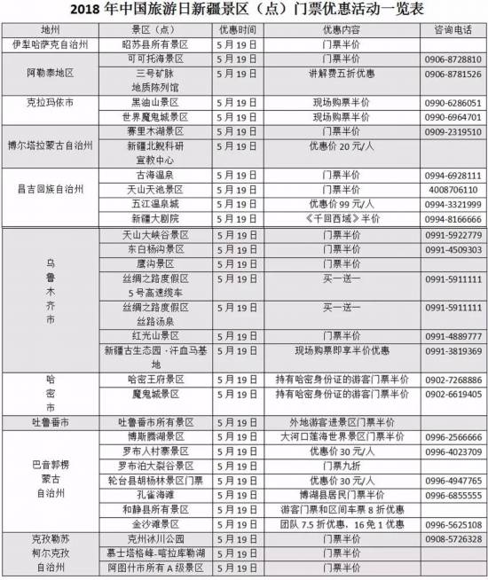 免费!半价!5·19中国旅游日 新疆之行嗨不停