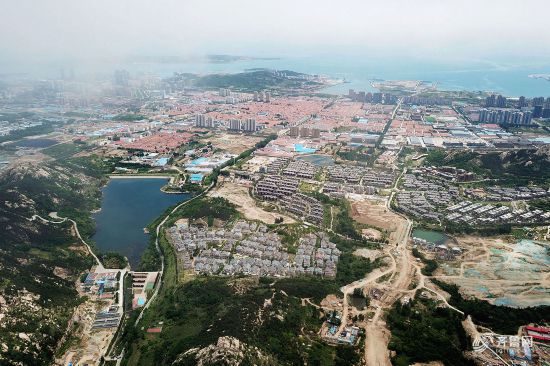上合峰会前 鸟瞰青岛西海岸新区