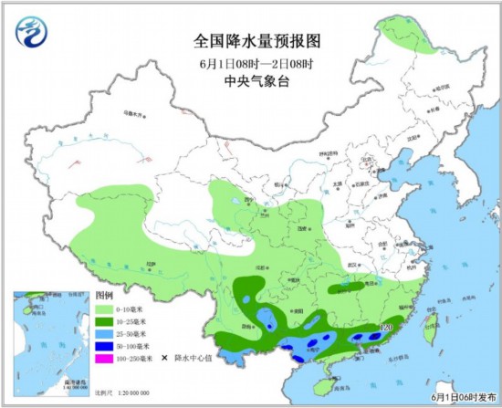 华南云南等地有较强降水 华北东北等地将有高温天气