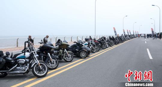 数百名哈雷骑士组队驰骋天津东疆