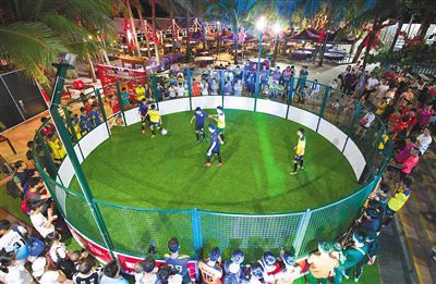 三亚市举办三人制笼式足球比赛32支球队参赛