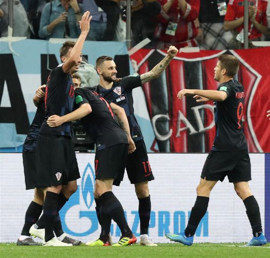 D组:克罗地亚队拉基蒂奇进球