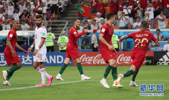 【世界杯】葡萄牙队夸雷斯马进球