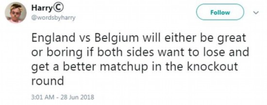 输的一方更有利?球迷预测英格兰vs比利时恐成