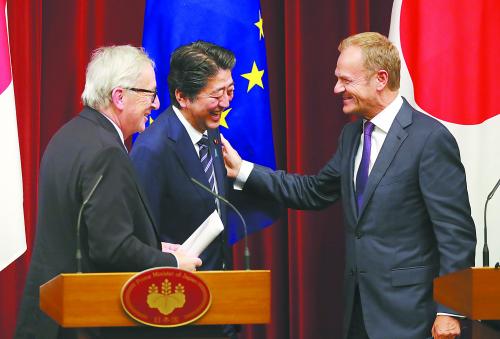 日本联手欧盟对抗美国贸易战 安倍将促成CPTPP生效