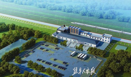 工人抓紧晴好天气抢工 盐城北站8月底将完工