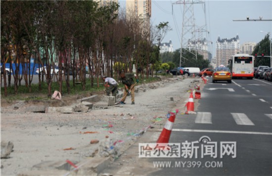 哈尔滨职工街渠化改造 车辆通行更顺畅