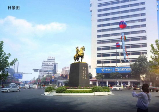 大铜马复位 盐城建军路商圈复兴引市民关注