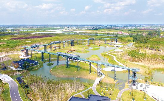 国内平原地区最长玻璃栈道亮相盐城大丰