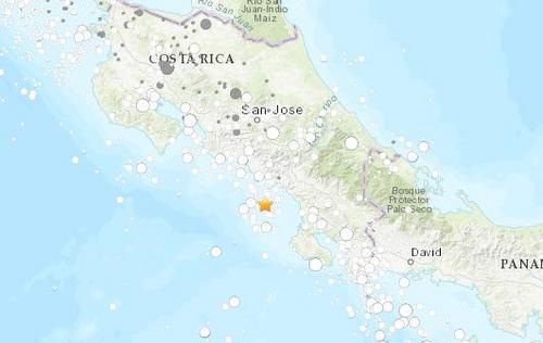 哥斯达黎加附近海域发生4.9级地震 震源深度10公里