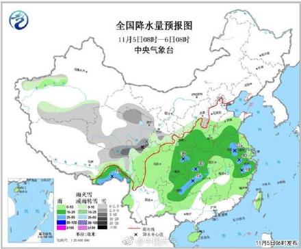 全国降水量预报图