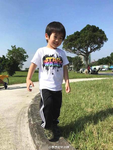 林志颖晒双胞胎儿子玩耍照 两儿子拥抱相亲相