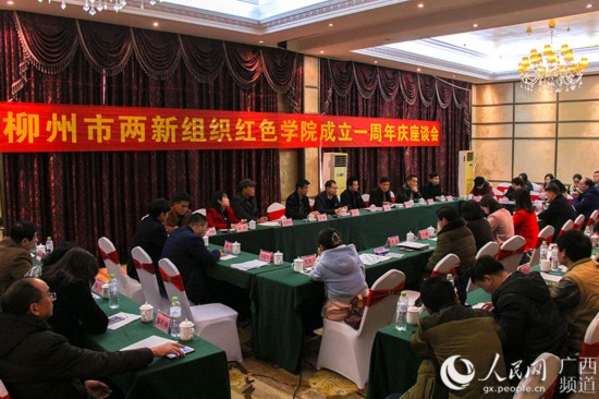柳州市两新组织红色学院成立一周年座谈会现场（吴明江 摄）