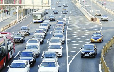春节后开工首日北京各主要路口路段车辆行驶有