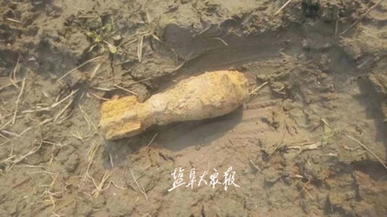村民鱼塘边发现一颗炮弹 盐城民警快速妥善处置