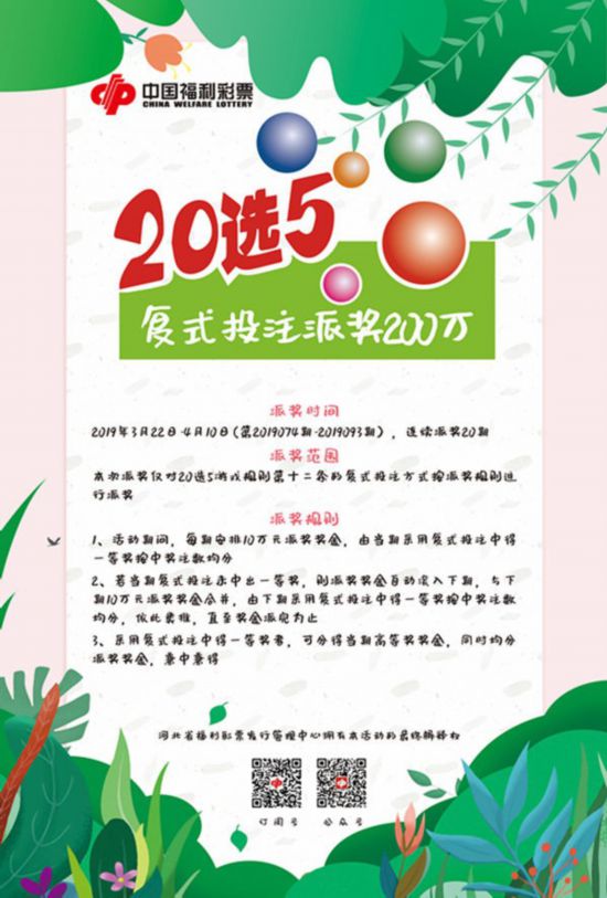 河北福彩20選5游戲200萬元大派獎