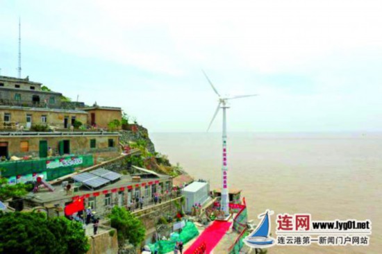 开山岛上架起微电网风力发电机 工程预计6月建成