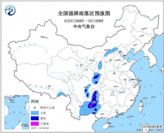 昨日华西地区出现强降雨