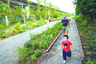 百年铁路变“绿廊”穿行城市间