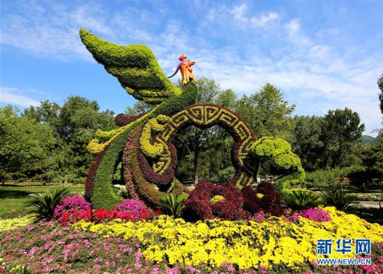 市属公园的国庆环境布置以北京市花菊花为主,搭配各公园的特色花卉