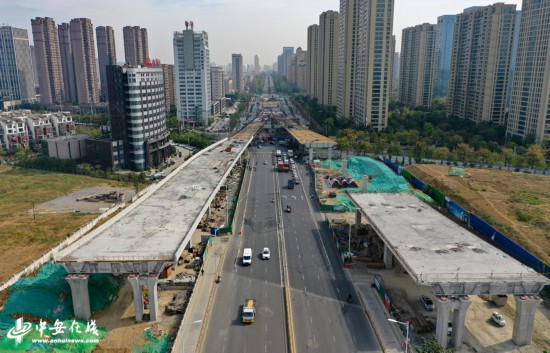 【航拍】合肥繁华大道,集贤路缺角的"巨型中国结"即将完工