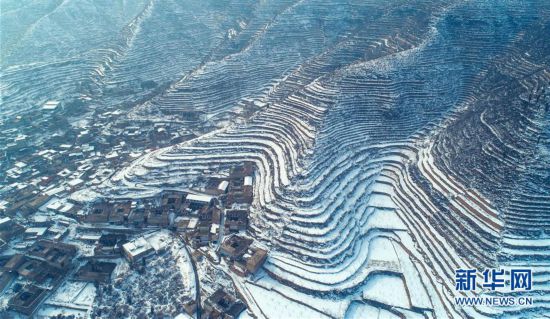 （環境）（1）河北涉縣：雪映太行梯田美