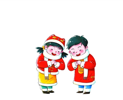 春节拜年新姿势 只拱手不握手