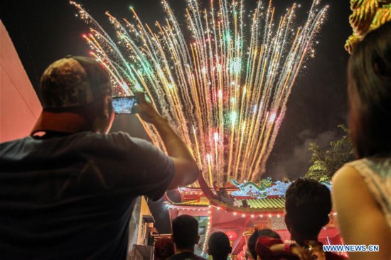 INDONESIA-MEDAN-CHINESE LUNAR NEW YEAR-FIREWORKS