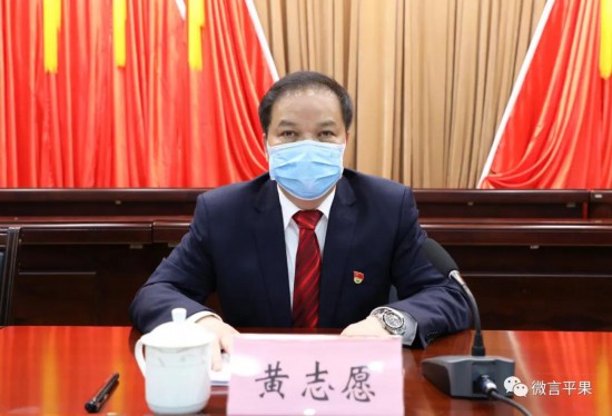百色市人大常委会党组成员,平果县委书记黄志愿讲话