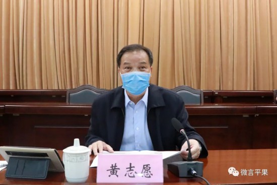百色市人大常委会党组成员,平果县委书记黄志愿讲话